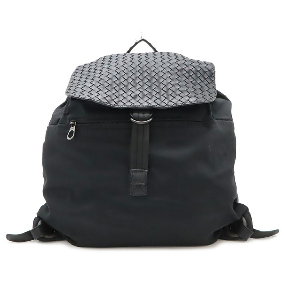BOTTEGA VENETA Black Leather Intrecciato Backpack main image 8